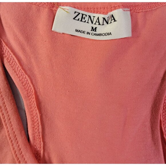 Zenana Womens Racerback Blush Tank Bodysuit Medium Stretchy & Comfortable NEW - Picture 3 of 7